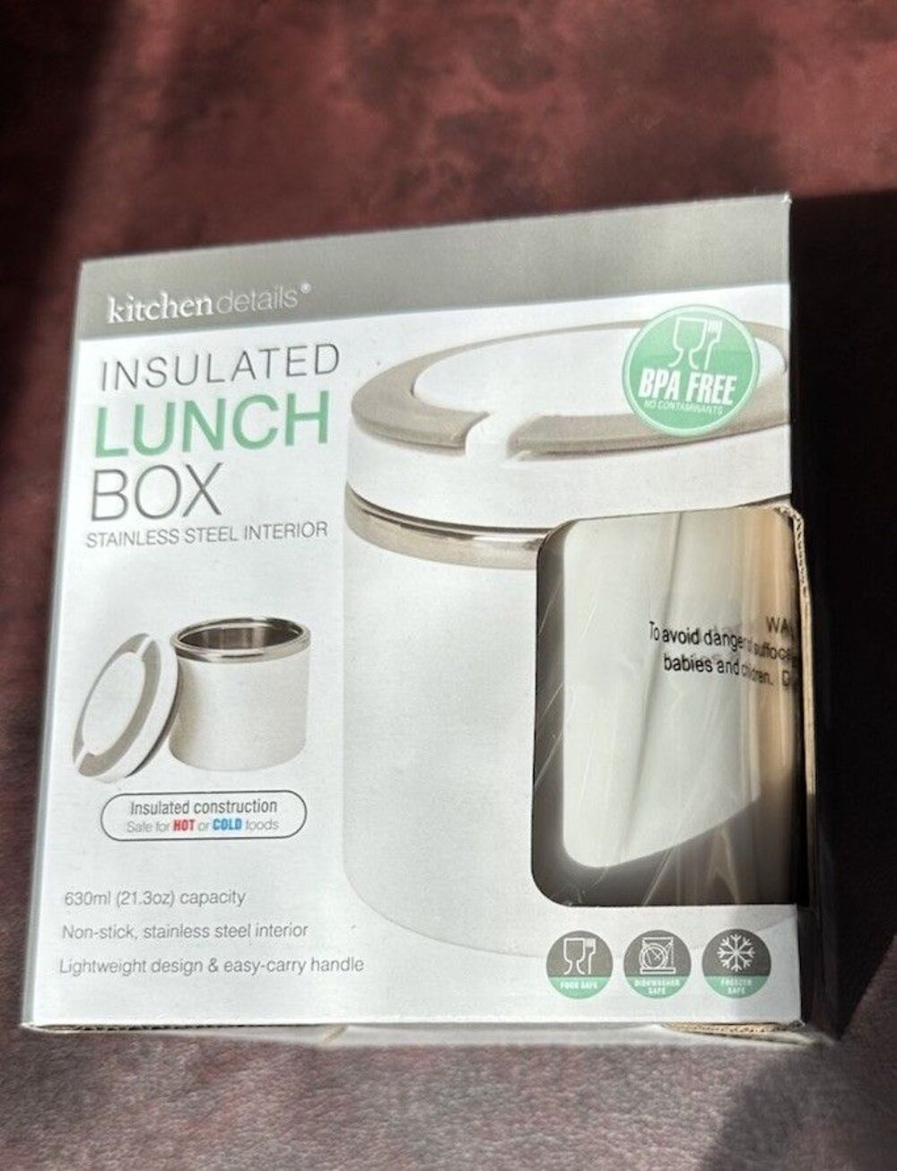 NEW Insulated Lunch Box Hot Cold Stainless Steel Screw Top Lid Soup Salad